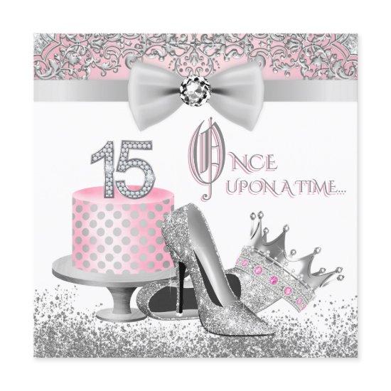 Pink and Silver Quinceanera Princess 15th Birthday