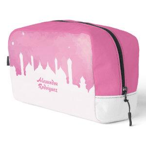 Pink Arabian Nights Watercolor Dopp Kit