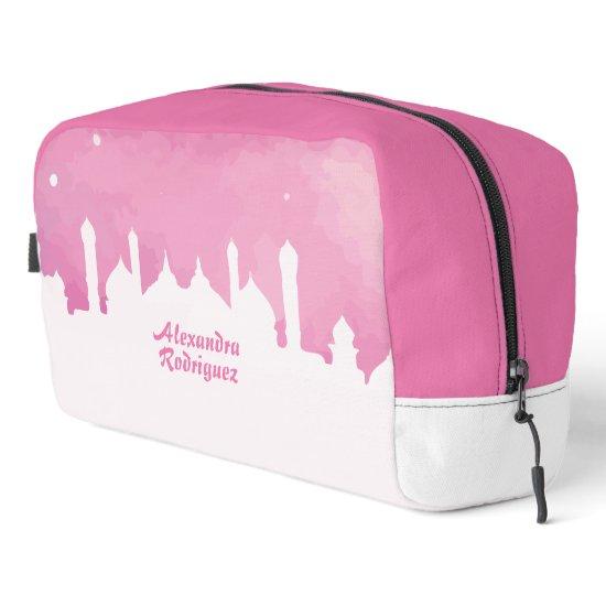 Pink Arabian Nights Watercolor Dopp Kit