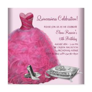 Pink Ball Gown High Heel Shoes Pink Quinceanera
