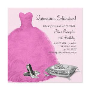 Pink Ball Gown High Heel Shoes Pink Quinceanera