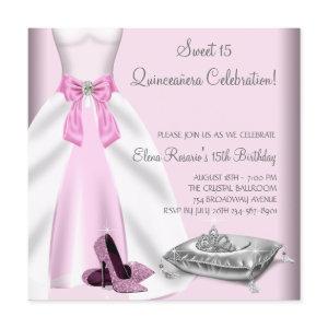 Pink Ball Gown High Heel Shoes Quinceanera