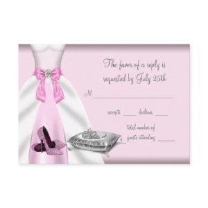 Pink Ball Gown High Heel Shoes Quinceanera RSVP