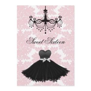 Pink Black Damask Chandelier Sweet Sixteen Birthda