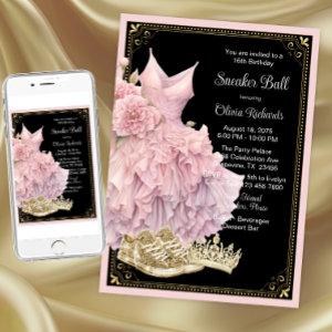 Pink Black Gold Sneaker Ball Birthday Party