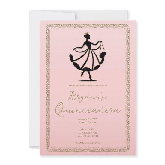 Pink Black Gold Waltzing Dancing Princess Party