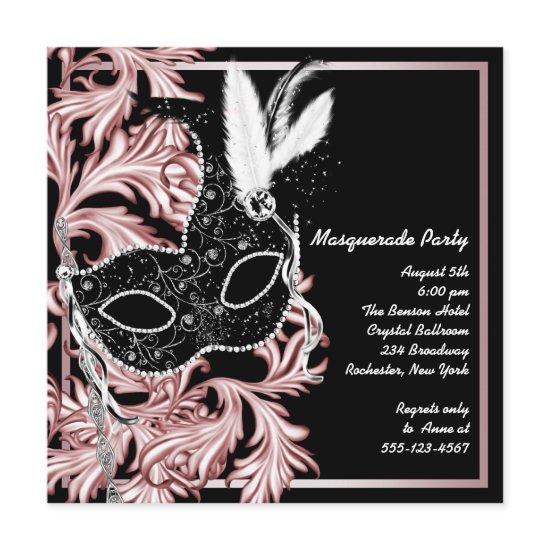 Pink Black Mask Pink Black Masquerade Party