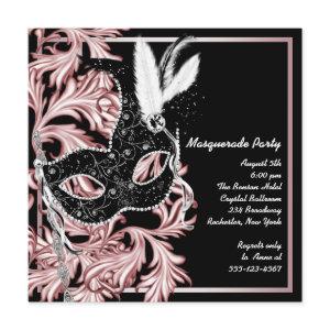 Pink Black Mask Pink Masquerade Party