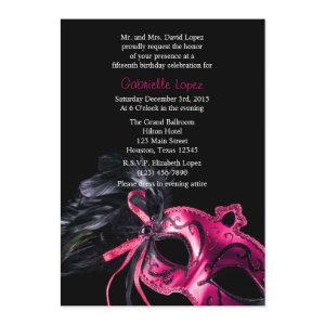 Pink Black Masquerade Quinceanera Ball