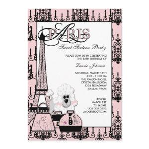 Pink Black Paris Chandelier Sweet 16 Party