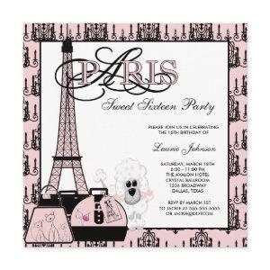 Pink Black Paris Chandelier Sweet Sixteen Party