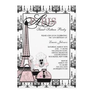 Pink Black Paris Chandelier Sweet Sixteen Party