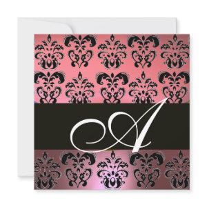 PINK,BLACK,PURPLE DAMASK MONOGRAM ,white