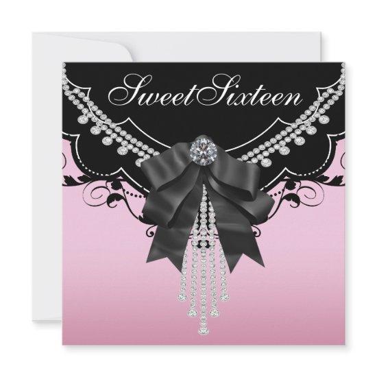 Pink Black Sweet Sixteen Party
