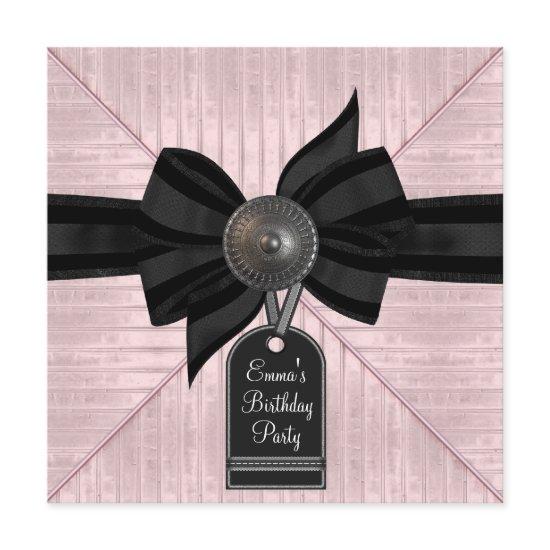 Pink Black Womans Birthday Party