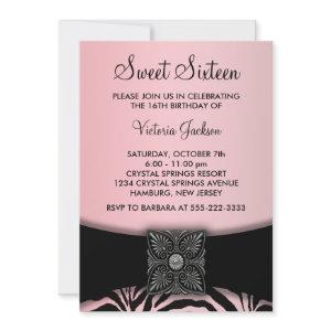 Pink Black Zebra Sweet Sixteen Party