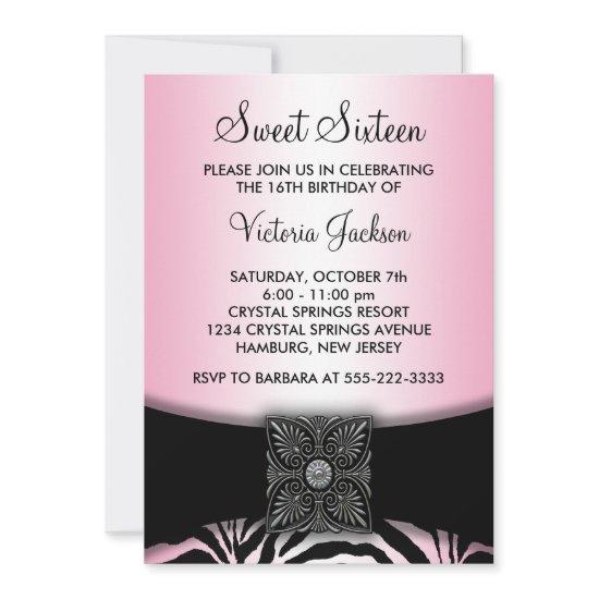 Pink & Black Zebra Sweet Sixteen Party