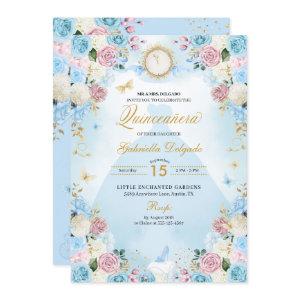 Pink & Blue Cinderella Princess Dress Quinceanera