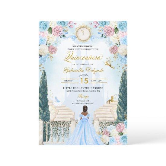 Pink & Blue Cinderella Princess Fairy Quinceanera