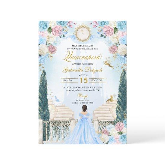 Pink & Blue Cinderella Princess Fairy Quinceanera