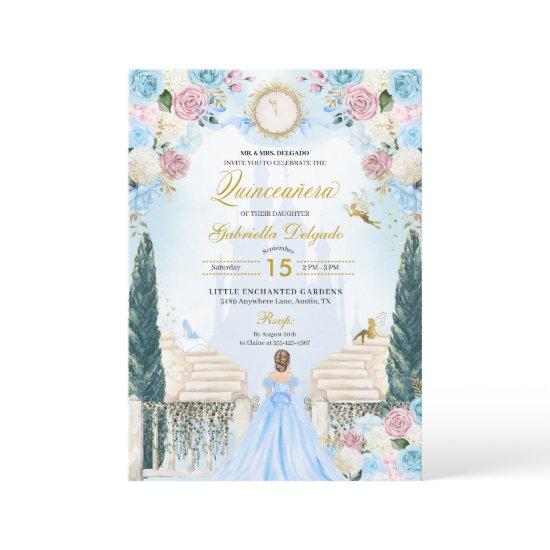 Pink & Blue Cinderella Princess Fairy Quinceanera