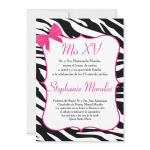 Pink Bow and Zebra Quinceanera Birthday