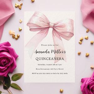 Pink bow cream elegant Quinceanera luxury