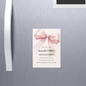 Pink bow cream elegant Quinceanera luxury Magnetic