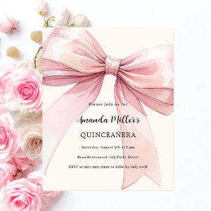 Pink bow cream Quinceanera