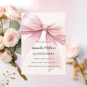 Pink bow cream Quinceanera