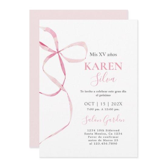 Pink Bow Quinceanera