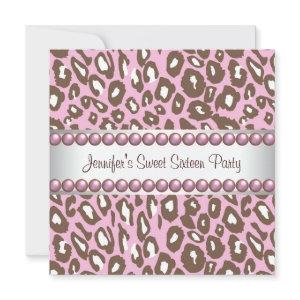 Pink Brown Leopard Sweet 16 Party
