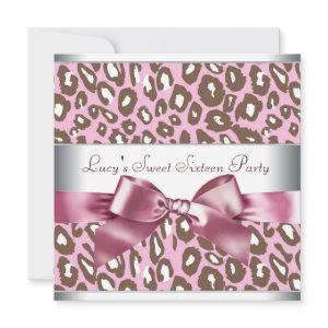 Pink Brown Leopard Sweet Sixteen Birthday Party