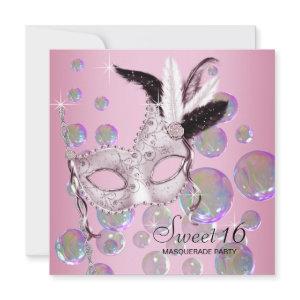Pink Bubbles Sweet Sixteen Masquerade Party