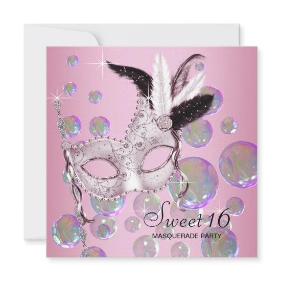 Pink Bubbles Sweet Sixteen Masquerade Party