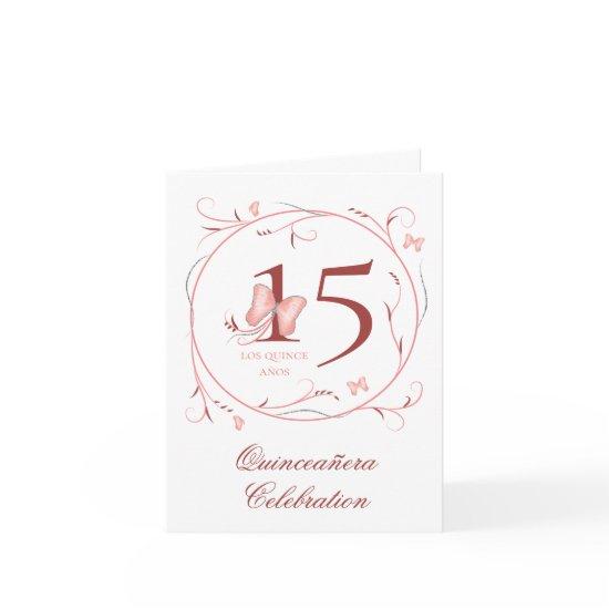 Pink Butterflies & Swirls Quinceañera