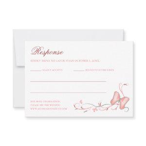 Pink Butterflies & Swirls Quinceanera RSVP Card