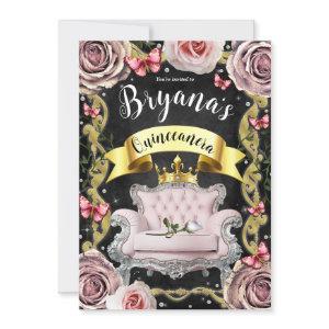 Pink Chair Roses Butterflies 15th 15 Quinceañera