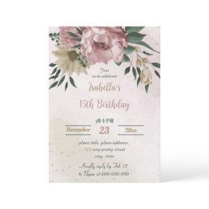 pink champagne flowers botanical birthday
