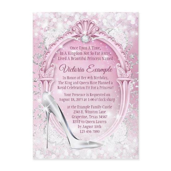 Pink Cinderella Glass Slipper Quinceanera