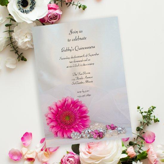 Pink Daisy and Buttons Quinceañera Party