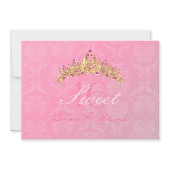 Pink Damask Sweet 16/ tiara/