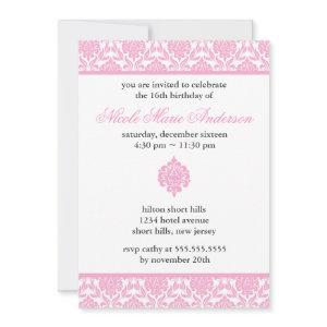 Pink Damask Sweet Sixteen