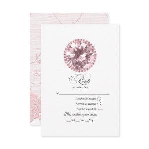 Pink Diamond Quinceañera RSVP Card