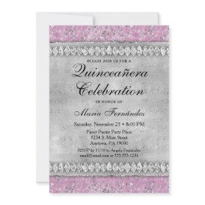 Pink Diamonds Quinceañera  Velvet Silver