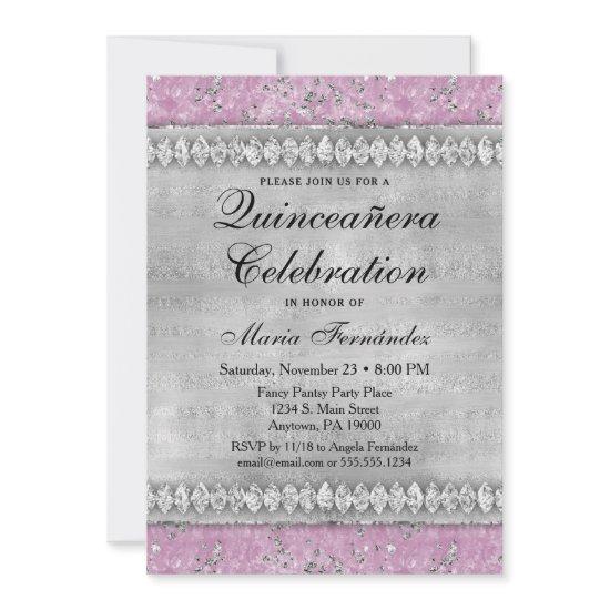 Pink Diamonds Quinceañera  Velvet Silver