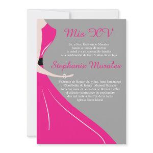 Pink Dress Silhouette Quinceanera