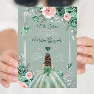 Pink Dusty Green Silver Mis Quince 15 Anos