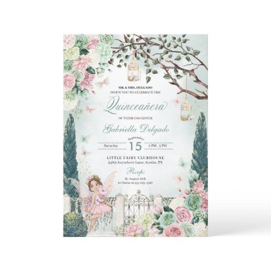Pink Fairy Princess Enchanted Garden Quinceanera