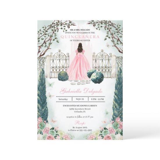 Pink Fairytale Castle Enchanted Garden Quinceanera